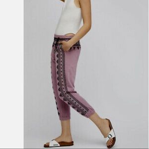 Free People Three Wishes Embroidered Jogger Sweatpants
